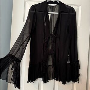 Zara Black Sheer Blouse